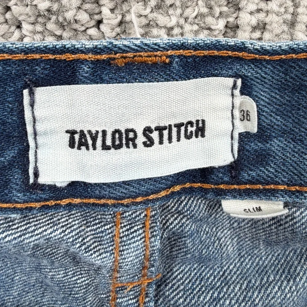 Taylor Stitch Jeans Mens 36 Blue Slim Fit Selvedge Denim Button Fly